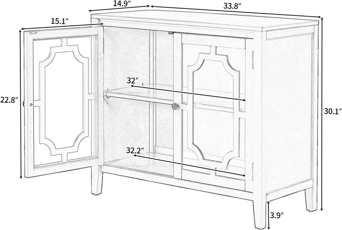 French Style Storage with Glass Door NOBLE DAYS