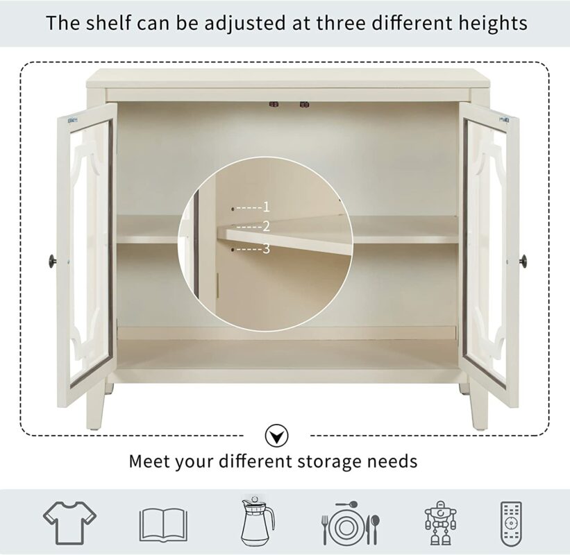 French Style Storage with Glass Door NOBLE DAYS